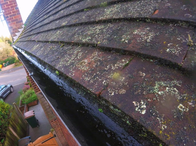 House Guttering after Cleaning